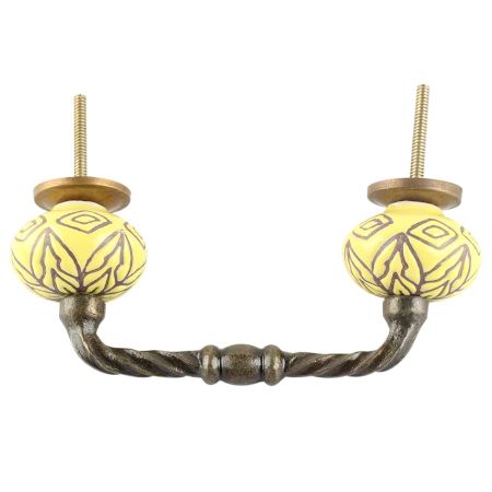 Amaryllis Etched Ceramic Cut Bridge Handle